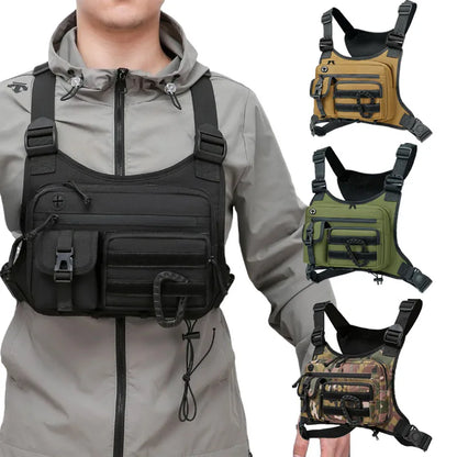 Tactical Chest Bag Men's Vest Edc Waterproof Anti-Theft Chest Pack Rig for Outdoor Cycling Bags Running Front Chest Pack