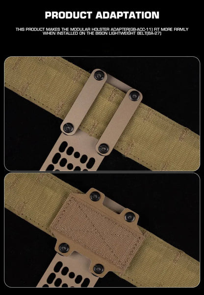 MHA Adapter Bridge Hook and Loop Modular Holster Adapter Mounting For Panel Two-piece Battle Belt Hunting Accessories