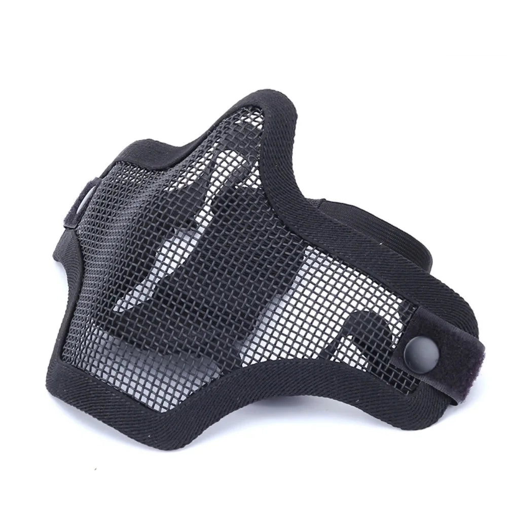 Steel Mesh Half Face Protective Mask Breathable Outdoor Training Face Guard for Airsoft Sports Activities 보호 마스크