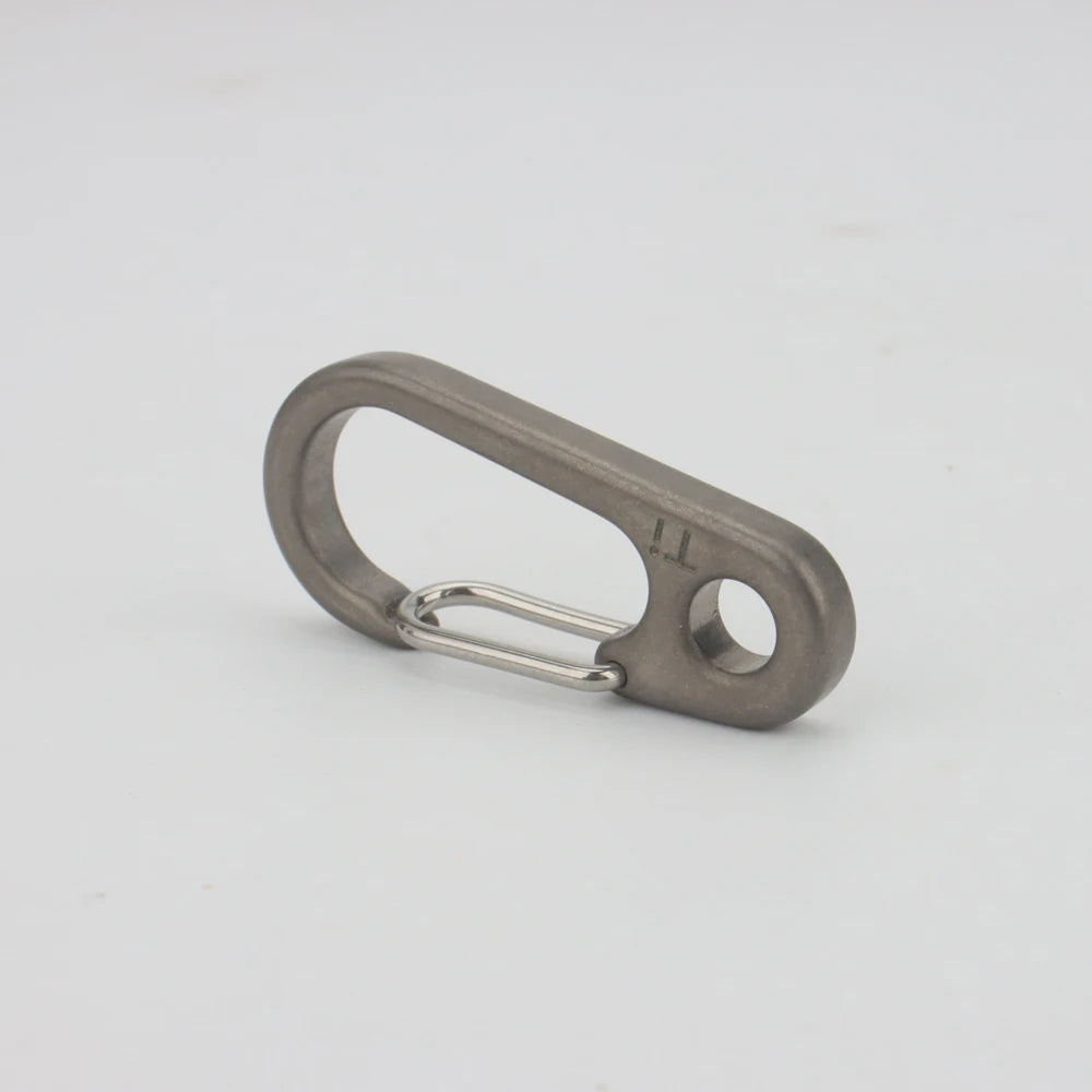 3pcs Gray Titanium Alloy Keychain EDC Outdoor Tool Titanium Buckle Key Ring