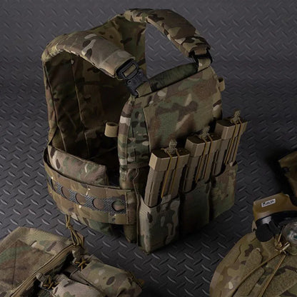 WOSPORT Hunting Vest V5 PC Quick Release Tactical MOLLE Plate Carrier With Triple Magazine Pouches Modular Vest
