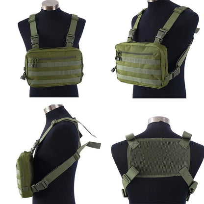 Tactical Vest Recon Kit Bag Casual Function Chest Rig Pack Outdoor Travel Cycling Airsoft Hunting Chest Bags EDC Carry Pouches