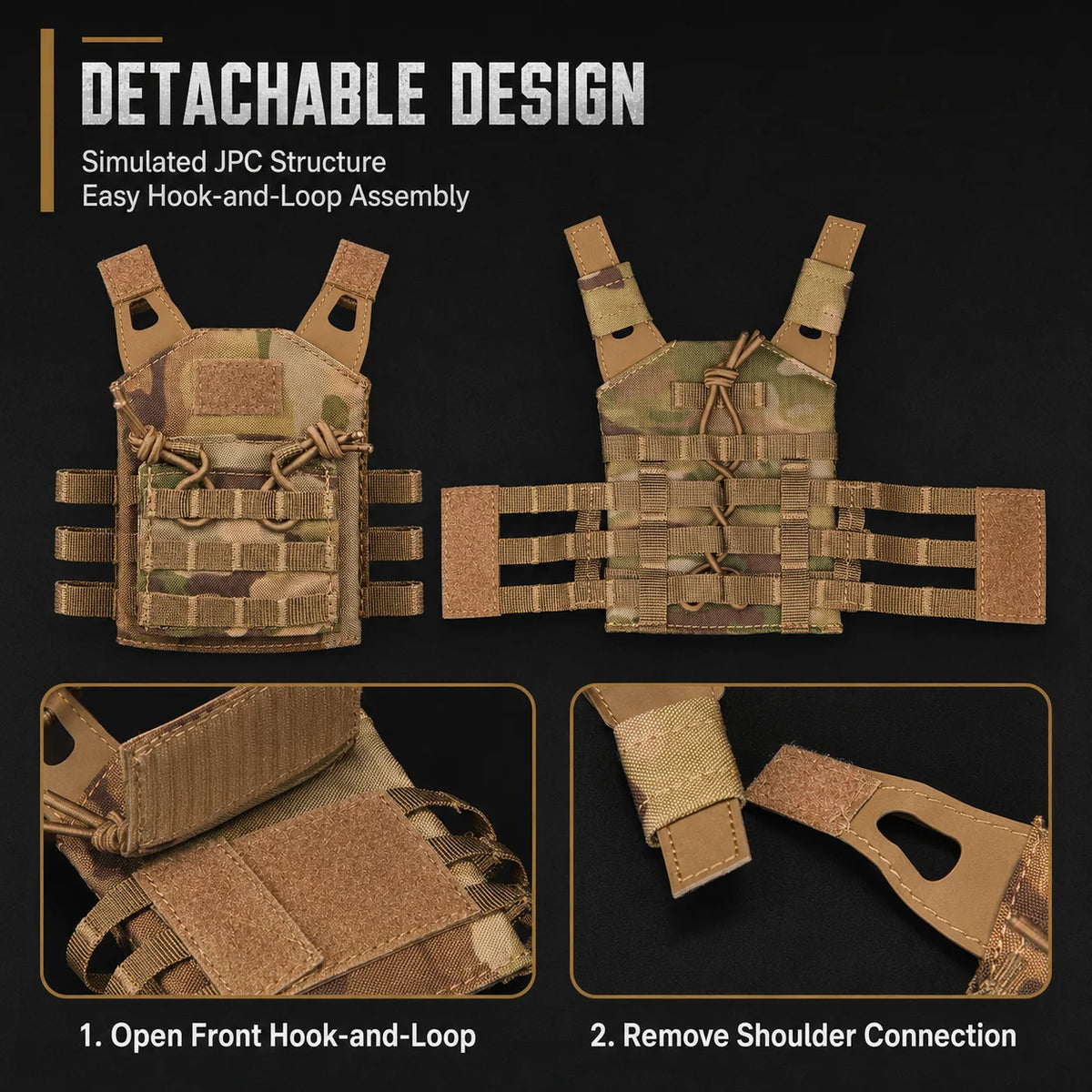Mini Tactical JPC Vest Action Figure Accessory Multicam Plate Carrier Model Toy Desktop Car Decor Collectible Gear