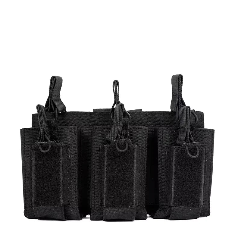 Open Top Triple Mag Pouch MOLLE Tactical Magazine Storage Holder Fit M4 M16 AK Outdoor Hunting Backpack Carry Gear