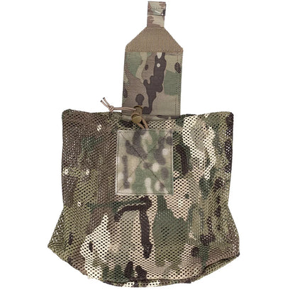 Tactical Roll-Up Mesh Dump Pouch Drawstring Foldable Net Bag Molle Tools Utility Pocket Hunting Airsoft Belt Accessories 500D
