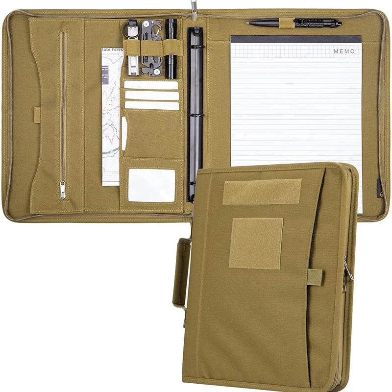 Outdoor Padfolio Ring Binder with Sheets of Loose-Leaf Paper Memorandum A4 A5 A6 Weatherproof Tactical Notebook Accessories