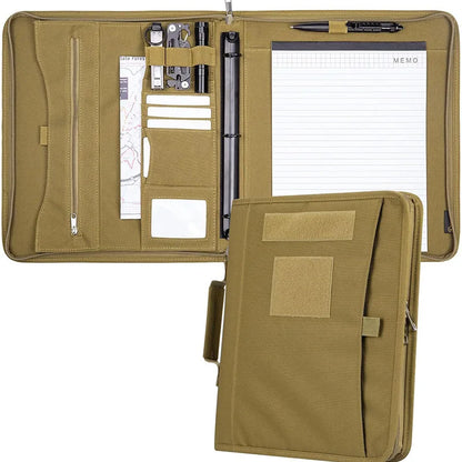 Outdoor Padfolio Ring Binder with Sheets of Loose-Leaf Paper Memorandum A4 A5 A6 Weatherproof Tactical Notebook Accessories