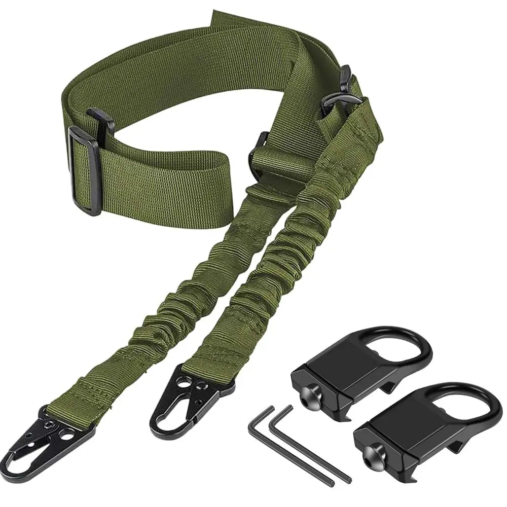 Tactical Two Point Sling-2 Picatinny QD Sling Swivel Mounts Adjustable Shoulder Strap for Rifles-Quick Release and Mounting Base