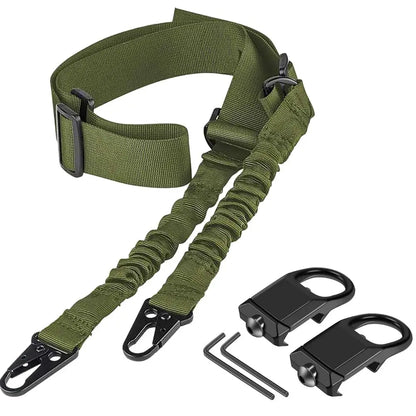 Tactical Two Point Sling-2 Picatinny QD Sling Swivel Mounts Adjustable Shoulder Strap for Rifles-Quick Release and Mounting Base