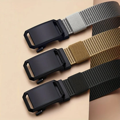 2026 New 1Pc Automatic Buckle Belt, Canvas Tactical Workwear Casual Outdoor Military Training Pants Belt For Men