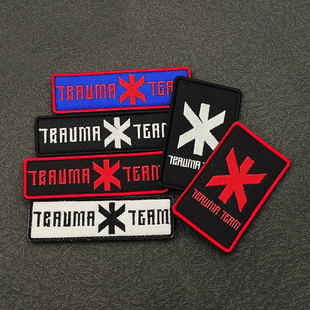 Trauma Team Embroidered Rescue Patches Arasaka Fabric Accessories Patches With Hook&Loop For Jacket Shoulder DIY Sew-on