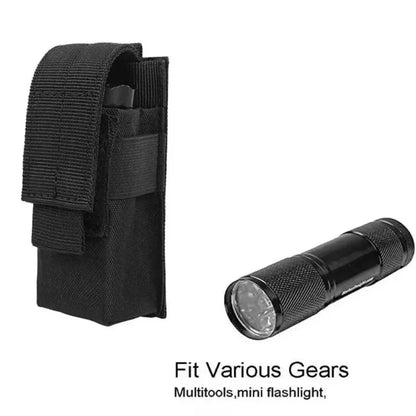Tactical Molle EDC Pouch - Multi-Purpose 9mm Tool/Flashlight Holster for Outdoor Hunting Camping