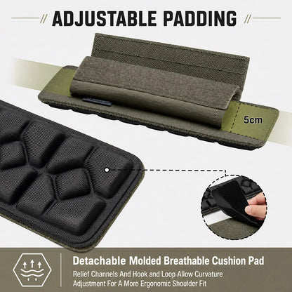 Modular Tactical Shoulder Pads Pressure Relief Cushion Shoulder Strap Breathable Non‑Slip Accessory for Vest Backpack Sling Bag