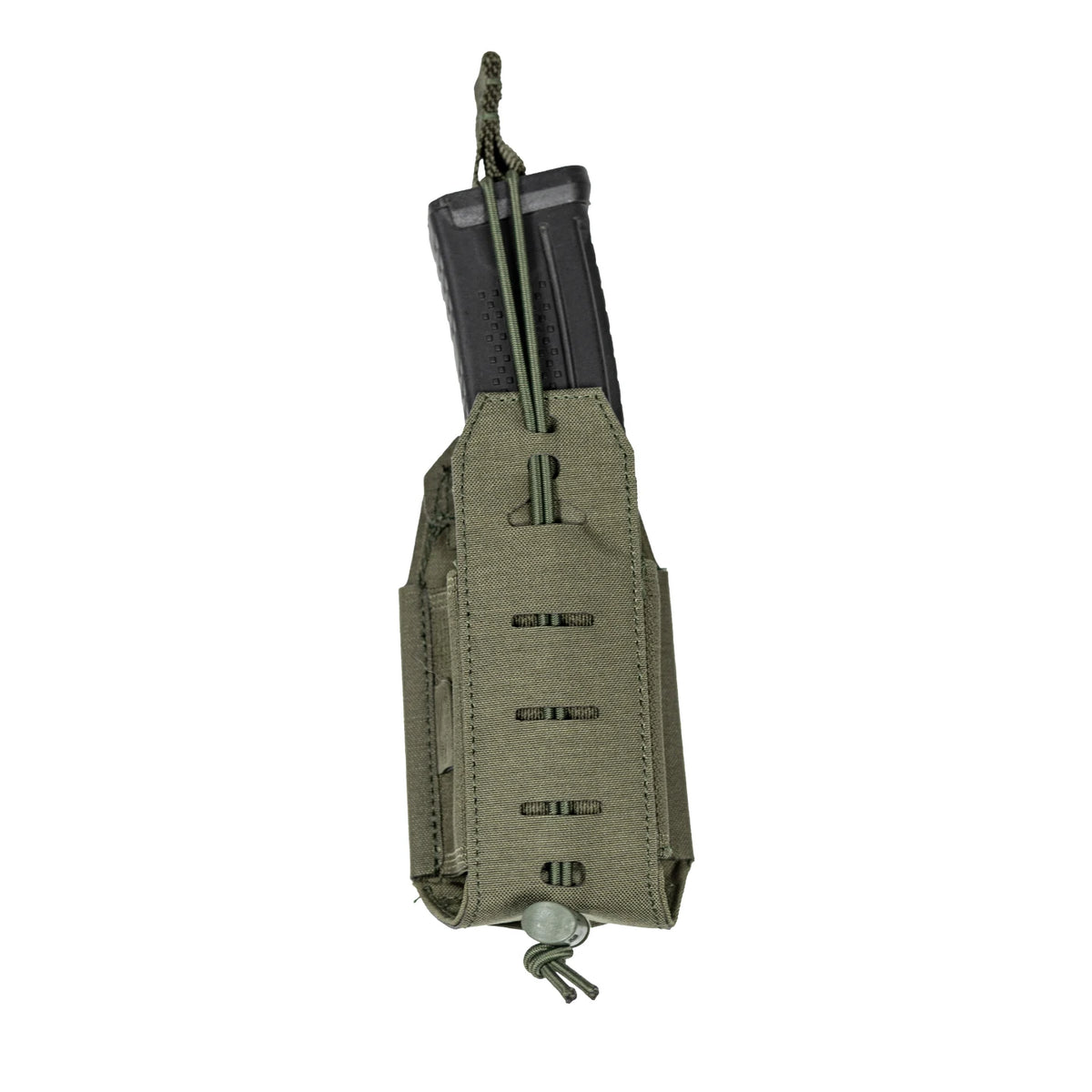 Tactical Single Magazine Pouch Laser Cut MOLLE Open Top Adjustable Elastic Mag Holder for Outdoor Sports Training