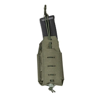 Tactical Single Magazine Pouch Laser Cut MOLLE Open Top Adjustable Elastic Mag Holder for Outdoor Sports Training