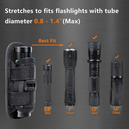 Tactical Flashlight Pouch Holster Molle Torch Holder Carry Case EDC Tool Waist Bag Outdoor Sport Camping Hunting Accessories