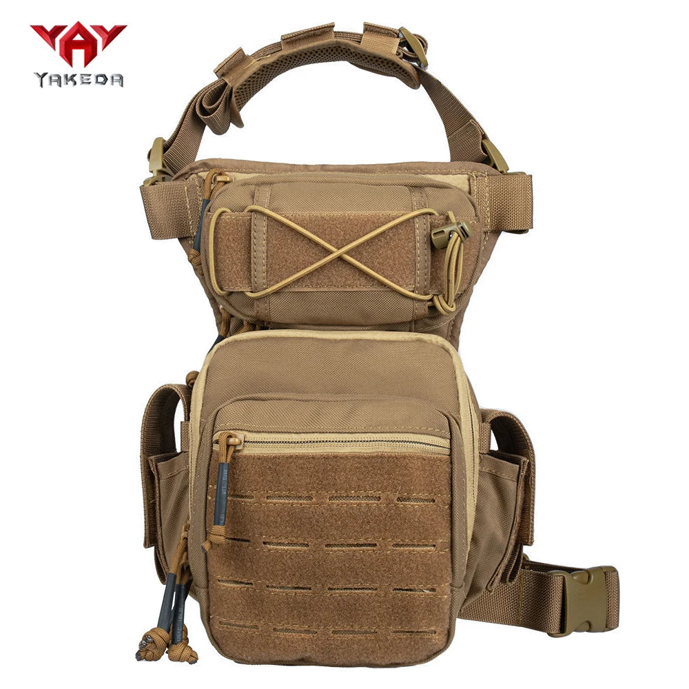 YAKEDA Outdoor Large Capacity Leg Bag with Dual External Pockets, Multi-Space Storage Bag for Camping and Hiking