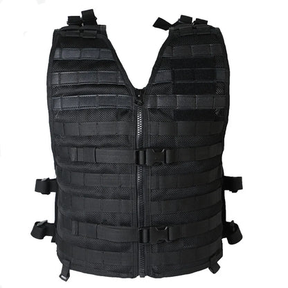 SOETAC Molle Tactical Vest Outdoor Combat Mesh Vests CS Game Duty Training Fishing Jacket Hunting Vest Zipper