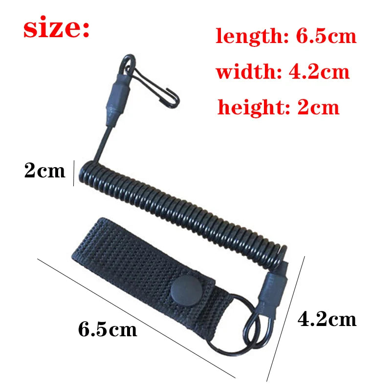 Elastic Lanyard Rope Tactical Anti-lost Military Spring Safety Strap Gun Rope For Key Ring Chain Flashlight Hunting Accessories