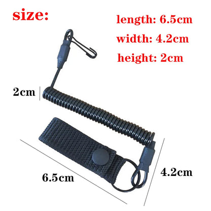 Elastic Lanyard Rope Tactical Anti-lost Military Spring Safety Strap Gun Rope For Key Ring Chain Flashlight Hunting Accessories