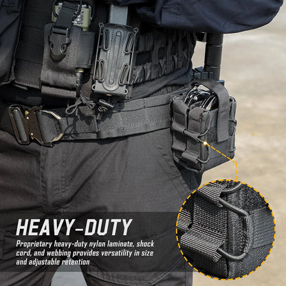 Tactical Molle Double Handcuff Holster Folding Rigid Handcuff Law Enforcement Cuff Holder Outdoor Handcuff Pouch for Duty Belt