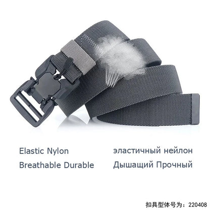 New Tactical Belt Magnetic Buckle Quick Release Elastic Belt Casual Nylon Tooling Training Belt Men's Trousers Belt