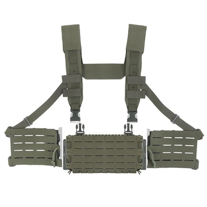 ARC Chest Rig V3 Triple 5.56 Mag Pouch Bilateral Quick Slide MOLLE Panel Airsoft Chest Rig Shoulder Strap Hunting Vest