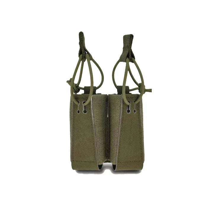 Tactical 9mm Double Mag Bag Airsoft Magazine Pouch Holster Carrier Elastic Sundry Molle Pouch Equipment