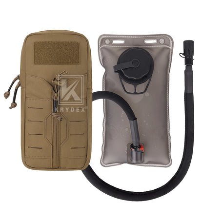 KRYDEX 500D Tactical 1L Hydration Pack MOLLE Pouch 34oz TPU Water Bladder Bag Outdoor Hiking Camping Hunting Accessories