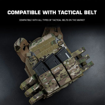 Tactical Medium FAST 5.56 Triple Mag Pouch Molle System with Kydex Clamps for Plate Carrier Airsoft M4 AR15 MAG Pouches