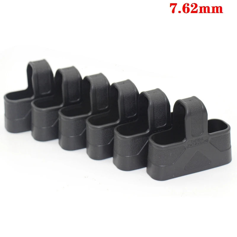 6PCS 7.62/5.56/9mm Fast Magazine Rubber Holster for M4 M16 AR15 AK GL 17 M9 Mag Pouch Sleeve Rubber Slip Cover Hunting Gear