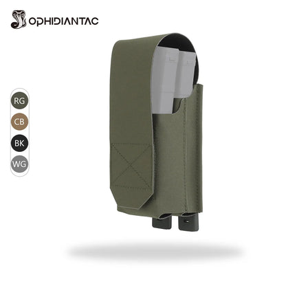 OPHIDIANTAC 5.56 Flip Double Mag Pouch With MOLLE Clips Widely Applicable Mag Holder for Hunting Accessories