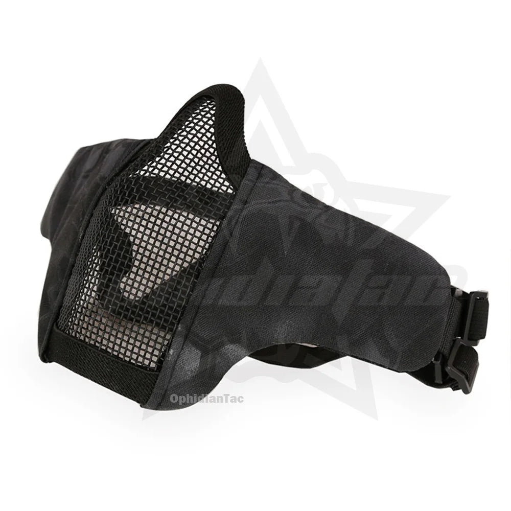 Outdoor cycling mask carbon steel mesh breathable half face mask CS field protection mask