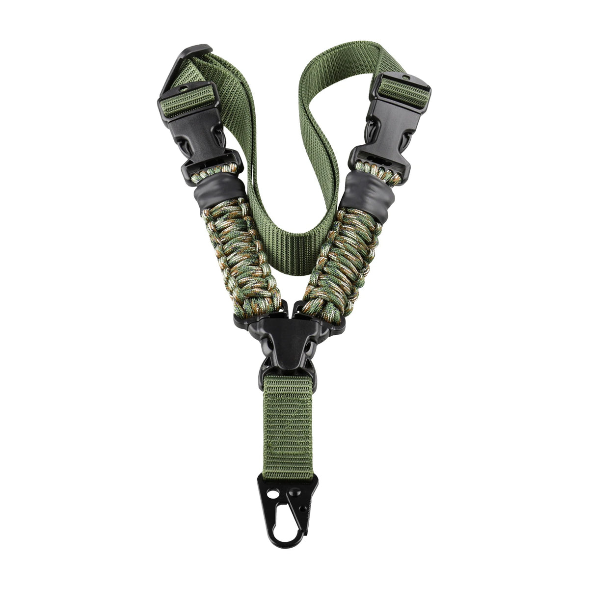 Vertical Single Point Gun Sling Shoulder Strap Metal Buckle With Braided Paracord Rifle Shot Gun Strap Belt Rope Hunt