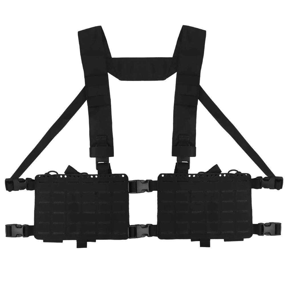 Tactical 34 Alpha Chest Rig SS Style MOLLE System Hunting Chest Vest Carrier (LBV) with Expansion Backpack Alpha Kit Utility Bag
