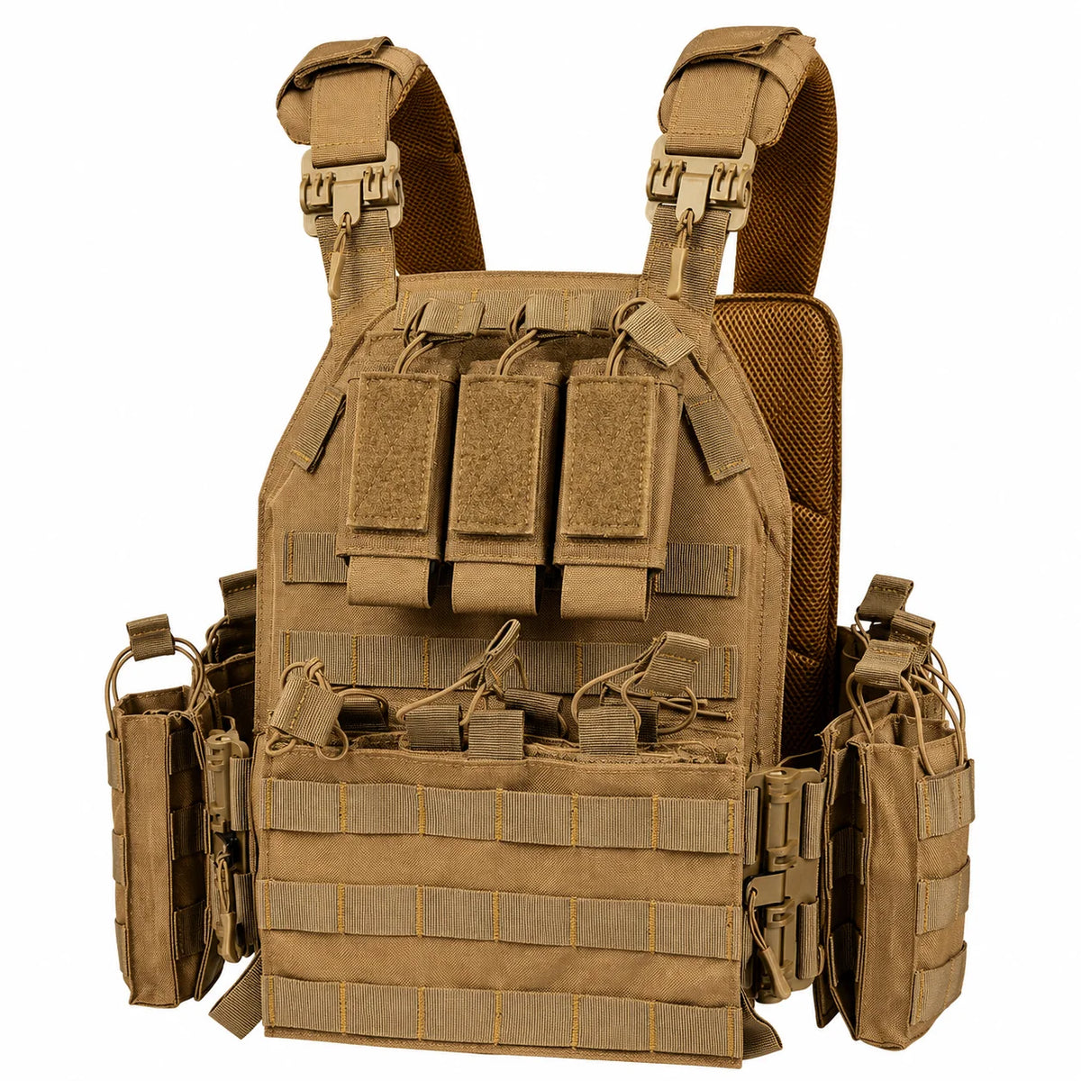Tactical Vest Plate Carrier Adjustable Chest Bag Multi Pocket Outdoor Training Gear