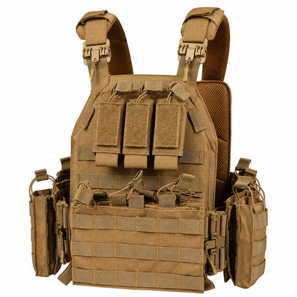 Tactical Vest Plate Carrier Adjustable Chest Bag Multi Pocket Outdoor Training Gear