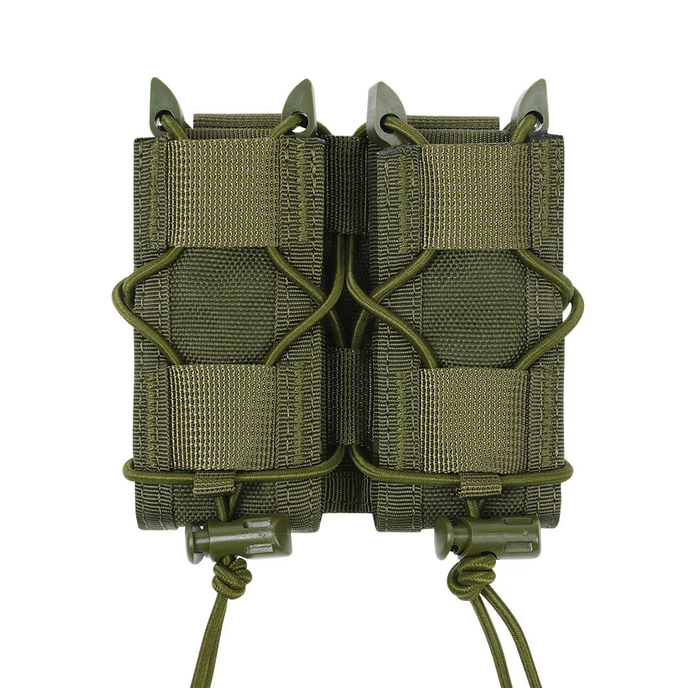 OPHIDIAN 9mm Pistol Double Row Magazine Pouch Molle Mag Holster Hunting Flashlight Holder EDC