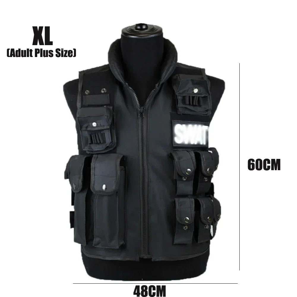 Multi Pockets Tactical Vest Hunting Outdoor Waistcaot SWAT Training CS Game Waist Coat Paintball Modular Security Guard Vests