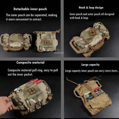 MOLLE IFAK Tactical First Aid Kit Survival Outdoor Hunting Camping Multi-Functional Medical Emergency Bag Pouches