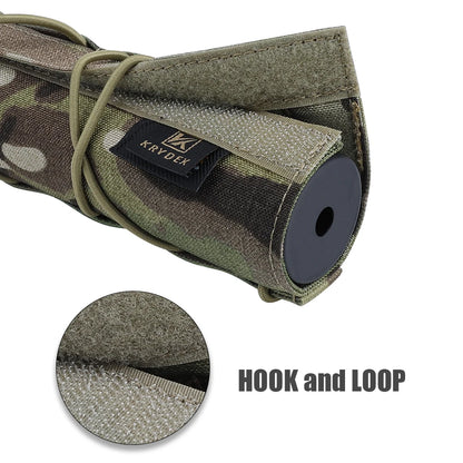 KRYDEX Tactical 22cm Suppressor Protective Cover Case Muffler Shield Sleeve Cover Shooting Hunting Camouflage Purpose