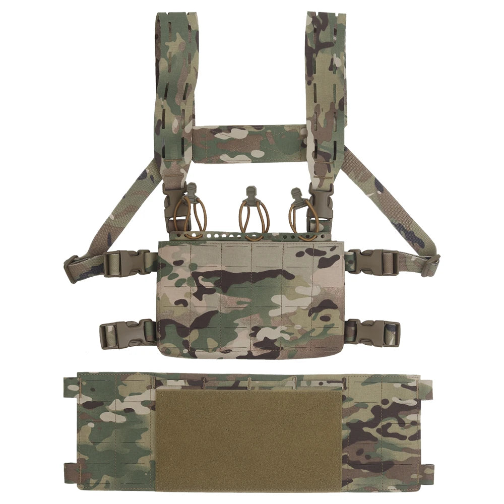 Tactical Chest Rig Modular Airsoft Training Vest Multifunctional Camouflage Gear with 556 Triple Magazine Pouch MOLLE System