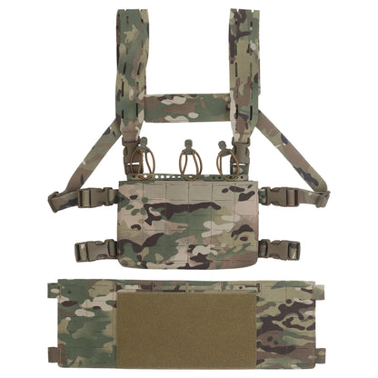 Tactical Chest Rig Modular Airsoft Training Vest Multifunctional Camouflage Gear with 556 Triple Magazine Pouch MOLLE System