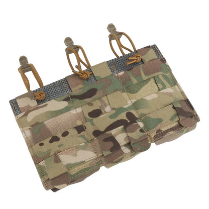 Tactical Vest Plate Carrier Front Flap Triple Magazine Pouch Lightweight Elastic Open-Top Mag Pouches for M4 AK AR Airsoft Gear