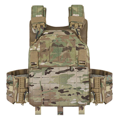 KRYDEX 500D Nylon Tactical LAVC Vest Laser Cut MOLLE Panel Hunting Paintball Outdoor Plate Carrier Vest Ranger Green Black Vest