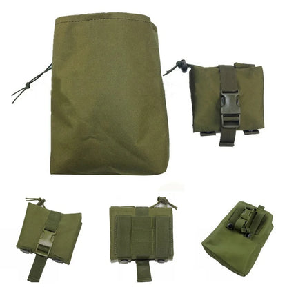 Foldable Tactical MOLLE Magazine Dump Drop Pouch Utility Mag Recovery Holster Outdoor Hunting Airsoft Ammo EDC Storage Bag