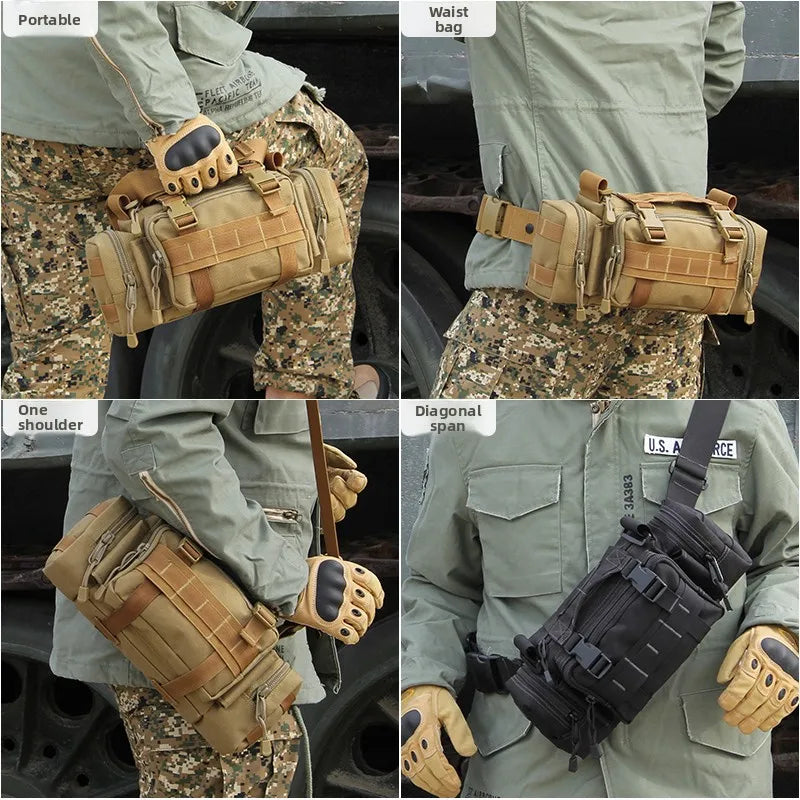 15L Multifunctional Tactical Waist Bag 1000D Nylon Waterproof Outdoor Sling Crossbody Bag Handbag Camping Hiking Cycling Travel