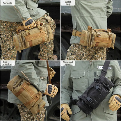 15L Multifunctional Tactical Waist Bag 1000D Nylon Waterproof Outdoor Sling Crossbody Bag Handbag Camping Hiking Cycling Travel