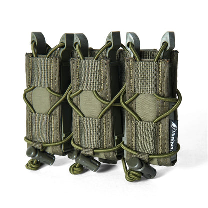 Tactical Molle Double Magazine Pouch Universal .45 9mm for Airsoft 9mm/.40 Calibers 45acp Double-Layer Mag Holder 500D Nylon Qu