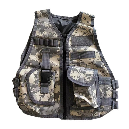 Kids Camouflage Vest Resistant Breathable Combat Vest With Multi Pocket Paintball Tactical Waistcoat CS Gear Sniper Uniform